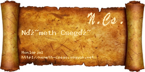 Németh Csegő névjegykártya